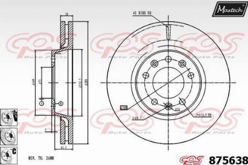 Maxtech 875638.6880 - Brake Disc autospares.lv