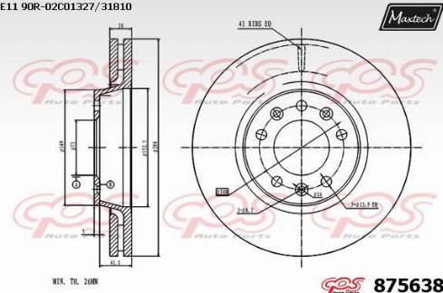 Maxtech 875638.0000 - Brake Disc autospares.lv