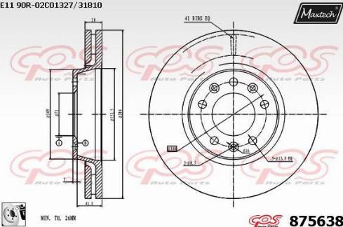 Maxtech 875638.0080 - Brake Disc autospares.lv