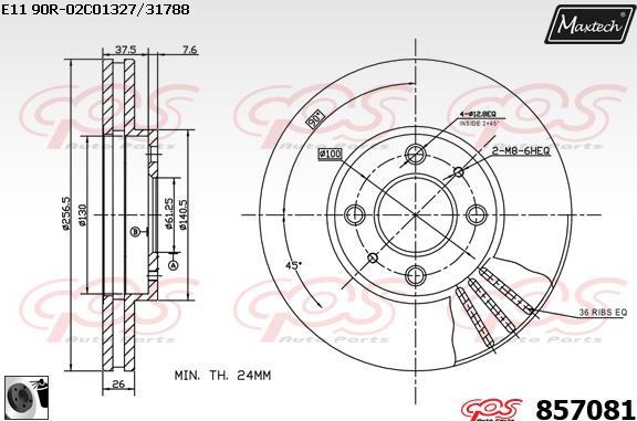 Maxtech 875638 - Brake Disc autospares.lv