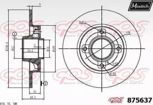 Maxtech 875637.0005 - Brake Disc autospares.lv