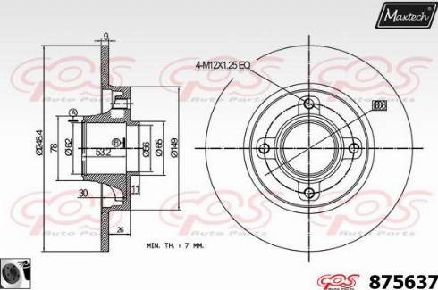 Maxtech 875637.0065 - Brake Disc autospares.lv