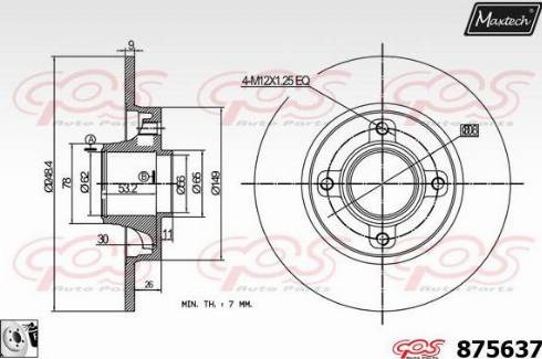 Maxtech 875637.0085 - Brake Disc autospares.lv