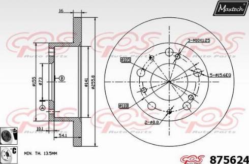 Maxtech 875624.6060 - Brake Disc autospares.lv