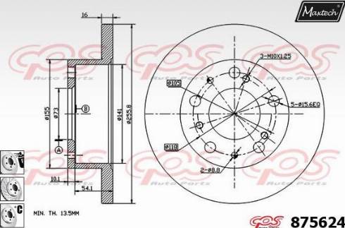 Maxtech 875624.6880 - Brake Disc autospares.lv