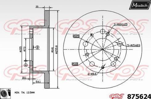 Maxtech 875624.0060 - Brake Disc autospares.lv