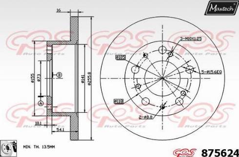 Maxtech 875624.0080 - Brake Disc autospares.lv