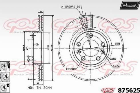 Maxtech 875625.6880 - Brake Disc autospares.lv