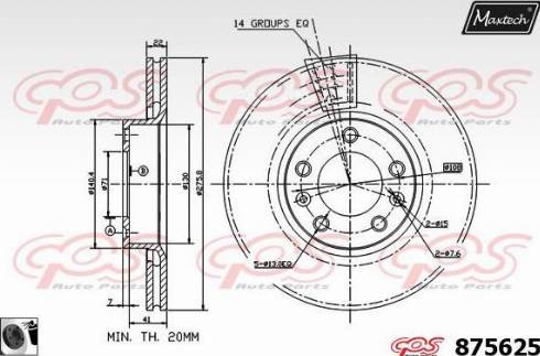 Maxtech 875625.0060 - Brake Disc autospares.lv