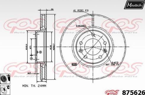 Maxtech 875626.6060 - Brake Disc autospares.lv