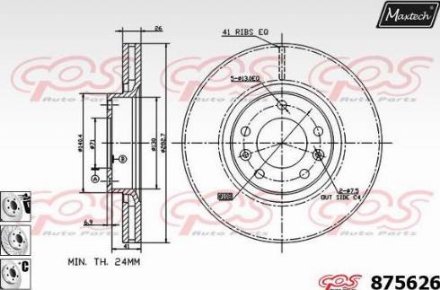 Maxtech 875626.6880 - Brake Disc autospares.lv