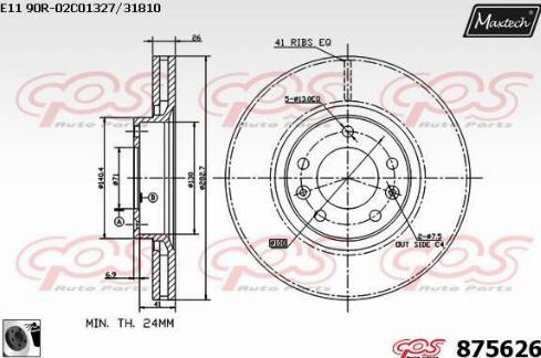 Maxtech 875626.0060 - Brake Disc autospares.lv