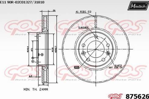 Maxtech 875626.0000 - Brake Disc autospares.lv