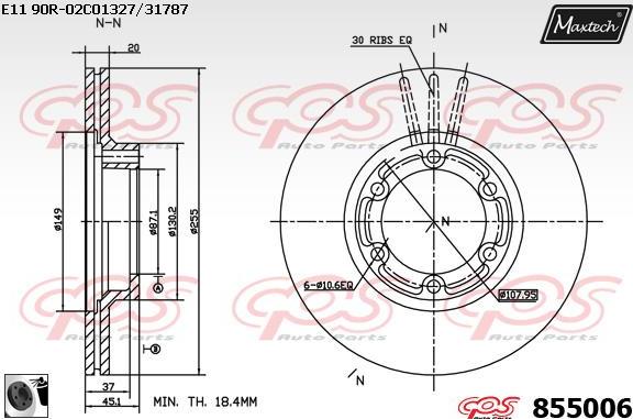 Maxtech 875626 - Brake Disc autospares.lv