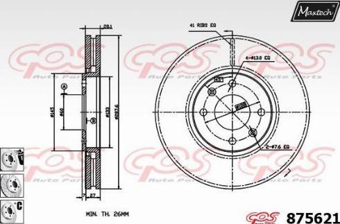 Maxtech 875621.6980 - Brake Disc autospares.lv