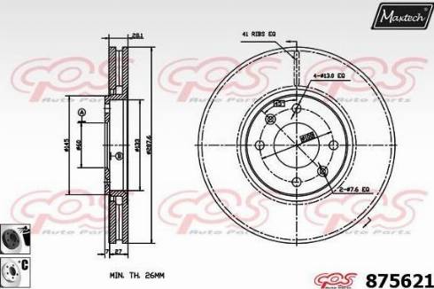 Maxtech 875621.6060 - Brake Disc autospares.lv