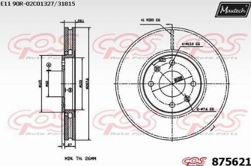 Maxtech 875621.0000 - Brake Disc autospares.lv