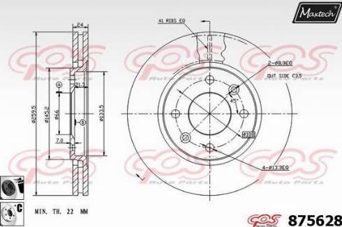 Maxtech 875628.6060 - Brake Disc autospares.lv