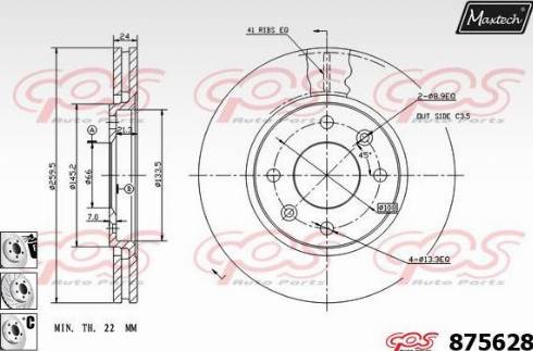 Maxtech 875628.6980 - Brake Disc autospares.lv