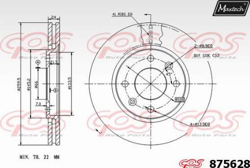 Maxtech 875628.0000 - Brake Disc autospares.lv