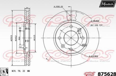 Maxtech 875628.0080 - Brake Disc autospares.lv