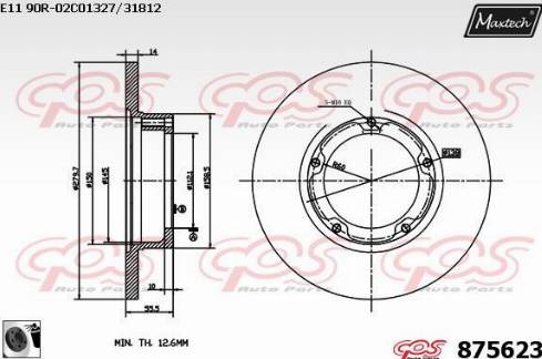 Maxtech 875623.0060 - Brake Disc autospares.lv