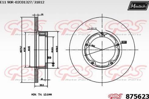 Maxtech 875623.0000 - Brake Disc autospares.lv