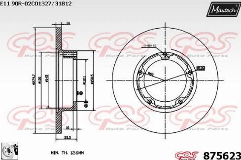 Maxtech 875623.0080 - Brake Disc autospares.lv