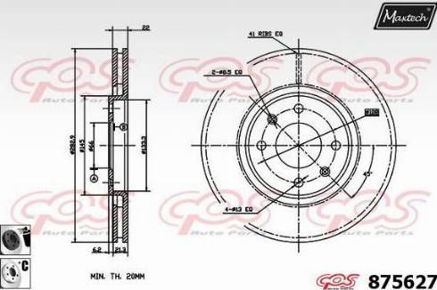 Maxtech 875627.6060 - Brake Disc autospares.lv