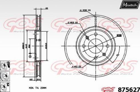 Maxtech 875627.6880 - Brake Disc autospares.lv