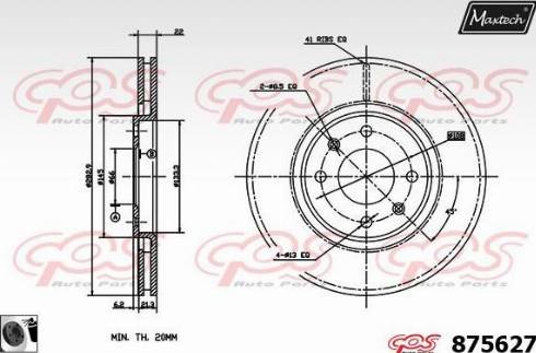 Maxtech 875627.0060 - Brake Disc autospares.lv