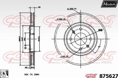 Maxtech 875627.0080 - Brake Disc autospares.lv