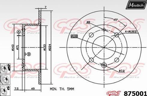 Maxtech 875001.6980 - Brake Disc autospares.lv