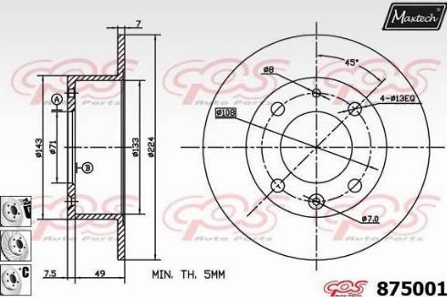 Maxtech 875001.6880 - Brake Disc autospares.lv