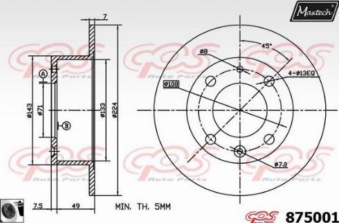 Maxtech 875001.0060 - Brake Disc autospares.lv