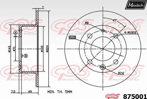 Maxtech 875001.0000 - Brake Disc autospares.lv