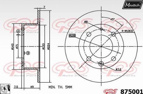 Maxtech 875001.0080 - Brake Disc autospares.lv