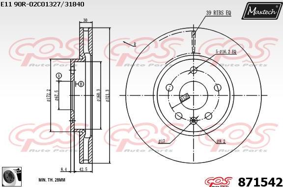 Maxtech 875001 - Brake Disc autospares.lv