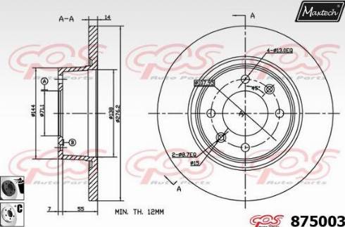 Maxtech 875003.6060 - Brake Disc autospares.lv