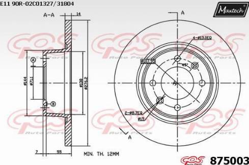 Maxtech 875003.0000 - Brake Disc autospares.lv