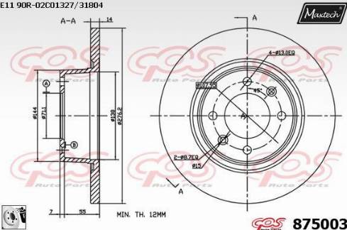 Maxtech 875003.0080 - Brake Disc autospares.lv