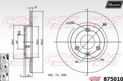 Maxtech 875010.6980 - Brake Disc autospares.lv