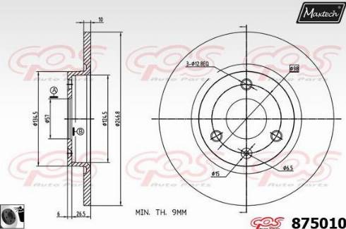 Maxtech 875010.0060 - Brake Disc autospares.lv