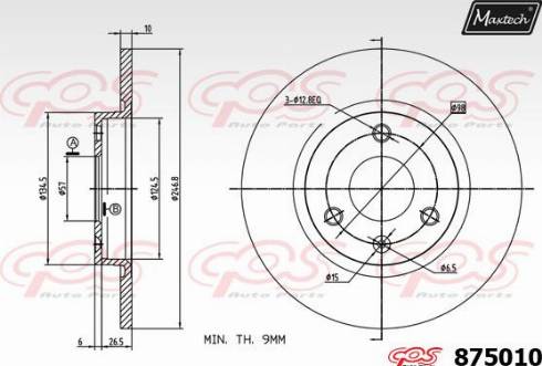 Maxtech 875010.0000 - Brake Disc autospares.lv