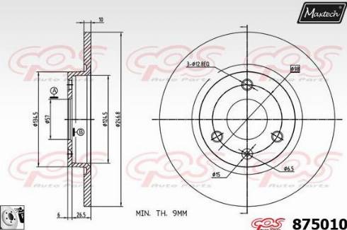 Maxtech 875010.0080 - Brake Disc autospares.lv