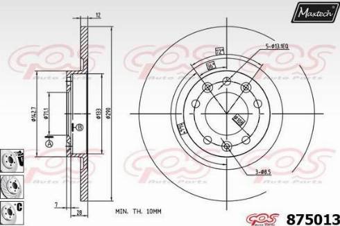 Maxtech 875013.6980 - Brake Disc autospares.lv