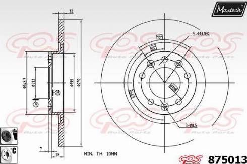 Maxtech 875013.6060 - Brake Disc autospares.lv