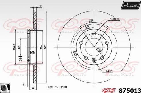 Maxtech 875013.0060 - Brake Disc autospares.lv