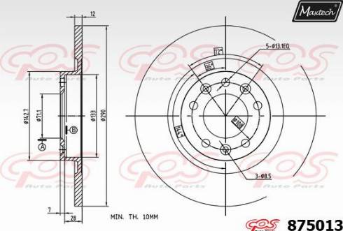 Maxtech 875013.0000 - Brake Disc autospares.lv