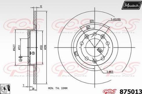 Maxtech 875013.0080 - Brake Disc autospares.lv